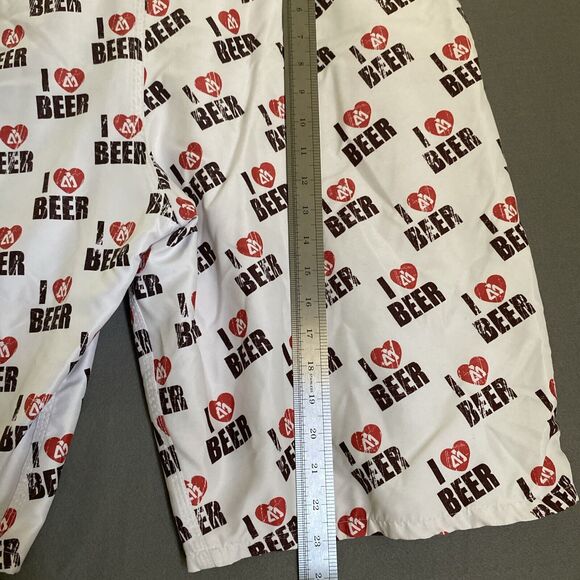 Matix Gusto Swim Shorts Men's 34 White I Heart Beer Cargo Logo Board Trunks Line - Picture 12 of 15